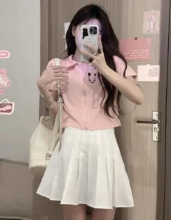 Pink Collared Dual Zipper Top | Juria - XG -Diva s Closet Pink Collared Dual Zipper Top Juria XG 1 600x770 1