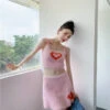 Pink Heart Fur Camisole Crop Top | Joy - Red Velvet -Diva s Closet Pink Heart Fur Camisole Top Joy Red Velvet 04 600x800 1