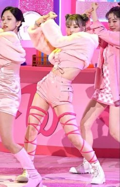 Pink Lace-Up Corset Crop Top | Momo - Twice -Diva s Closet Pink Lace Up Corset Crop Top Momo Twice 2