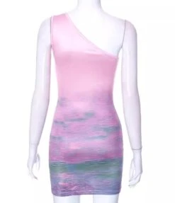 Pink One Shoulder Heart Silhouette Dress | Maya - XG -Diva s Closet Pink One Shoulder Heart Silhouette Dress Maya NewJeans 6 600x698 1