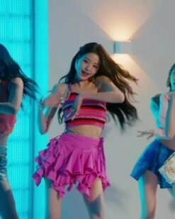 Pink Ruffle Stripes Dress | Wonyoung - IVE 21 Pink Ruffle Stripes Dress | Wonyoung - IVE -Diva s Closet Pink Ruffle Stripes Dress Wonyoung IVE Idol 1 600x750 1