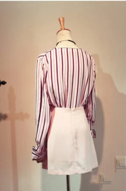Pink Striped Shirt | Suzy 12 Pink Striped Shirt | Suzy -Diva s Closet Pink Striped Blouse Backside Suzy Inspired Clothing 600x906 1