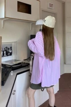 Pink Stripes Long Sleeves Shirt | Jiwoo - NMIXX -Diva s Closet Pink Stripes Long Sleeves Shirt Jiwoo NMIXX 3 600x901 1