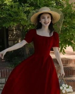 Red Chiffon Puff Sleeves Dress | Taeyeon Girls Generation -Diva s Closet Red Chiffon Puff Sleeves Dress Taeyeon Girls Generation 4 600x750 1