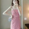 Red Gingham Bodycon Sling Dress | Yiren - Everglow -Diva s Closet Red Gingham Bodycon Sling Dress Yiren Everglow 4 600x739 1