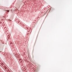 Red Lace-Up Denim Style Crop Top | Haerin - NewJeans -Diva s Closet Red Lace Up Denim Style Crop Top Haerin NewJeans 2 600x598 1