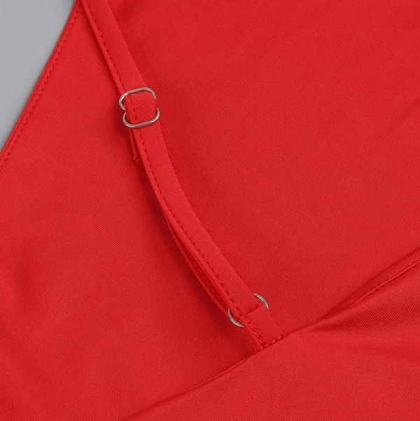 Red One-Shoulder Strap Ruffles Flowers Dress | Soyeon - (G)I-DLE 10 Red One-Shoulder Strap Ruffles Flowers Dress | Soyeon - (G)I-DLE - Image 8