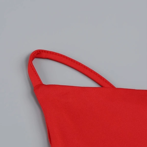 Red One-Shoulder Strap Ruffles Flowers Dress | Soyeon - (G)I-DLE 6 Red One-Shoulder Strap Ruffles Flowers Dress | Soyeon - (G)I-DLE - Image 4