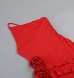 Red One-Shoulder Strap Ruffles Flowers Dress | Soyeon - (G)I-DLE 15 Red One-Shoulder Strap Ruffles Flowers Dress | Soyeon - (G)I-DLE -Diva s Closet Red One Shoulder Strap Ruffles Flowers Dress Soyeon GI DLE 9 600x635 1