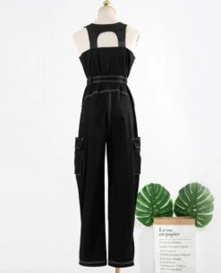 Black Overall With Belt | Rose - BlackPink -Diva s Closet Rose BlackPink Black Overall With Belt 7 600x744 1