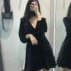 Black Retro Velvet Doll Dress | Rose - BlackPink