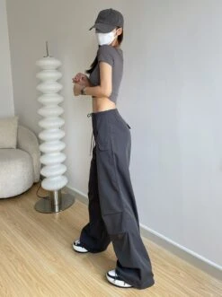 Dark Grey Lightweight Training Pants | Rose - BlackPink -Diva s Closet Rose – BlackPink Dark Grey Lightweight Training Pants 3