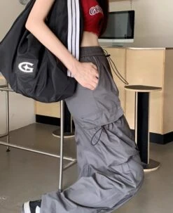 Grey Side Pocket Drawstring Pants | Ruka - BabyMonster -Diva s Closet Ruka BabyMonster Grey Side Pocket Drawstring Pants 5 600x736 1