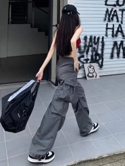 Grey Side Pocket Drawstring Pants | Ruka - BabyMonster -Diva s Closet Ruka BabyMonster Grey Side Pocket Drawstring Pants 6 600x798 1