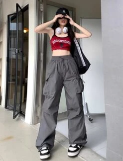 Grey Side Pocket Drawstring Pants | Ruka - BabyMonster -Diva s Closet Ruka BabyMonster Grey Side Pocket Drawstring Pants 8 600x787 1