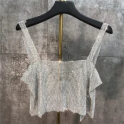 Grey Shiny Strap Crop Top | Ryujin - ITZY -Diva s Closet Ryujin Shiny Top Crop Top 7 600x600 1