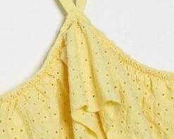 Yellow Layered Halter Top | Sakura - Le Sserafim -Diva s Closet Sakura Le Sserafim Yellow Layered Halter Top 5 600x478 1