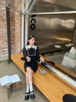 Black Long Sleeve Lace Dress | Sana - Twice 20 Black Long Sleeve Lace Dress | Sana - Twice -Diva s Closet Sana Twice Black Long Sleeve Lace Dress 13 600x799 1