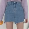 Blue Irregular Cut Denim Skirt | Sana - Twice