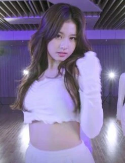 White Long Sleeve Lettuce Crop Top | Sana - Twice -Diva s Closet Sana Twice White Long Sleeve Lettuce Top 5 e1643634061496 600x783 1