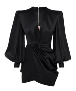 Black Drape Silk Dress | Seulgi - Red Velvet