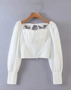 White Puffed Sleeve Crop Top | Seulgi - Red Velvet -Diva s Closet Seulgi Red Velvet White Puffed Sleeve Top 10 600x761 1