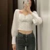 White Puffed Sleeve Crop Top | Seulgi - Red Velvet -Diva s Closet Seulgi Red Velvet White Puffed Sleeve Top 12 600x785 1