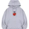 Grey Heart Printed Hoodie | Seungmin - Stray Kids -Diva s Closet Seungmin Stray Kids Grey Heart Printed Hoodie rs