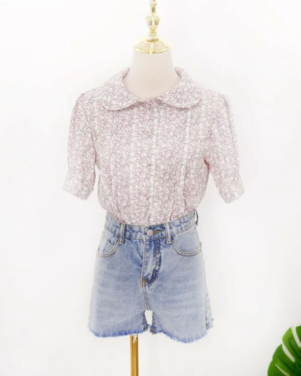 Beige Short Sleeved Floral Blouse | Hyuna 3 Beige Short Sleeved Floral Blouse | Hyuna