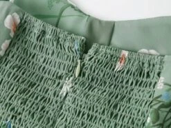 Green Floral Slide Slit Dress | Shuhua - (G)I-DLE -Diva s Closet Shuhua GI DLE Green Floral Slide Slit Dress 5 600x451 1