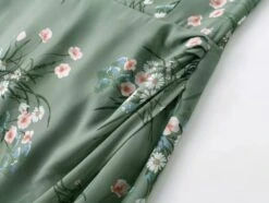 Green Floral Slide Slit Dress | Shuhua - (G)I-DLE -Diva s Closet Shuhua GI DLE Green Floral Slide Slit Dress 7 600x453 1