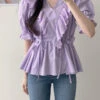 Lilac Ruffled Lace Blouse | Shuhua - (G)I-DLE 2 Lilac Ruffled Lace Blouse | Shuhua - (G)I-DLE -Diva s Closet Shuhua Lilac Ruflled Lace Blouse 7 600x827 1
