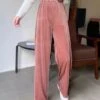 Pink Velvet Straight Pants | Solar - Mamamoo -Diva s Closet Solar Mamamoo Pink Velvet Straight Pants 2