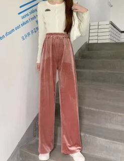Pink Velvet Straight Pants | Solar - Mamamoo -Diva s Closet Solar Mamamoo Pink Velvet Straight Pants 6
