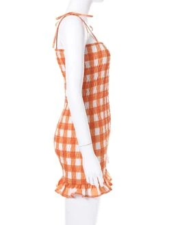Orange Plaid Dress | Somi -Diva s Closet Somi Orange Plaid Dress 9