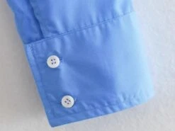 Blue Cropped Button-Up Shirt | SuA - Dreamcatcher -Diva s Closet Sua Dreamcatcher Blue Cropped Button Up Shirt 2 600x450 1