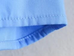 Blue Cropped Button-Up Shirt | SuA - Dreamcatcher -Diva s Closet Sua Dreamcatcher Blue Cropped Button Up Shirt 5 600x451 1