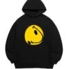 Black Distorted Smiley Face Hoodie | Suga - BTS 1 Black Distorted Smiley Face Hoodie | Suga - BTS -Diva s Closet Suga BTS Black Distorted Smiley Face Hoodie 1