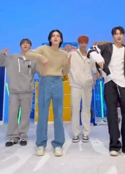 Blue Front Pleated Wide Leg Jeans | Suga - BTS -Diva s Closet Suga BTS Blue Front Pleated Wide Leg Jeans 2