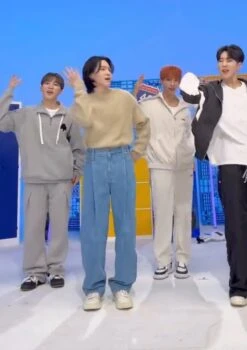 Blue Front Pleated Wide Leg Jeans | Suga - BTS -Diva s Closet Suga BTS Blue Front Pleated Wide Leg Jeans 3