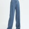 Blue Front Pleated Wide Leg Jeans | Suga - BTS -Diva s Closet Suga BTS Blue Front Pleated Wide Leg Jeans 4 600x794 1