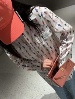 White Miniature Figure Patterned Shirt | Suga - BTS -Diva s Closet Suga BTS White Miniature Figure Patterned Shirt 6