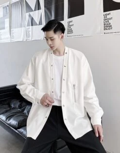 White Snap Button Shirt | Suga - BTS -Diva s Closet Suga BTS White Snap Button Shirt 8