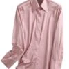 Pink Button-Up Satin Shirt | Suho - EXO -Diva s Closet Suho EXO Pink Button Up Satin Shirt 4 600x730 1
