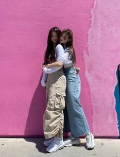 Beige Drawstring Cargo Skirt | Sullyoon - NMIXX -Diva s Closet Sullyoon NMIXX Beige Drawstring Cargo Skirt 1