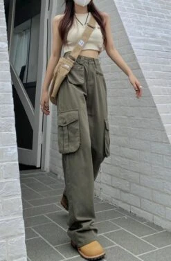 Green Multi Pocket Cargo Pants | Sunghoon - Enhypen -Diva s Closet Sunghoon Enhypen Green Multi Pocket Cargo Pants 7 600x917 1