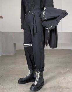 Black Pants With Knee Strap | Taehyung - BTS -Diva s Closet Taehyung BTS Black Pants With Knee Strap 4