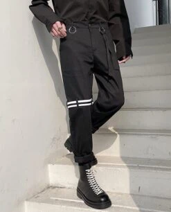 Black Pants With Knee Strap | Taehyung - BTS -Diva s Closet Taehyung BTS Black Pants With Knee Strap 5