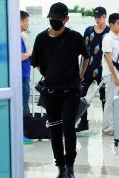 Black Pants With Knee Strap | Taehyung - BTS -Diva s Closet Taehyung BTS Black Pants With Knee Strap 8 600x892 1