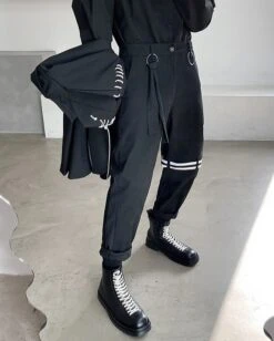 Black Pants With Knee Strap | Taehyung - BTS -Diva s Closet Taehyung BTS Black Pants With Knee Strap 9